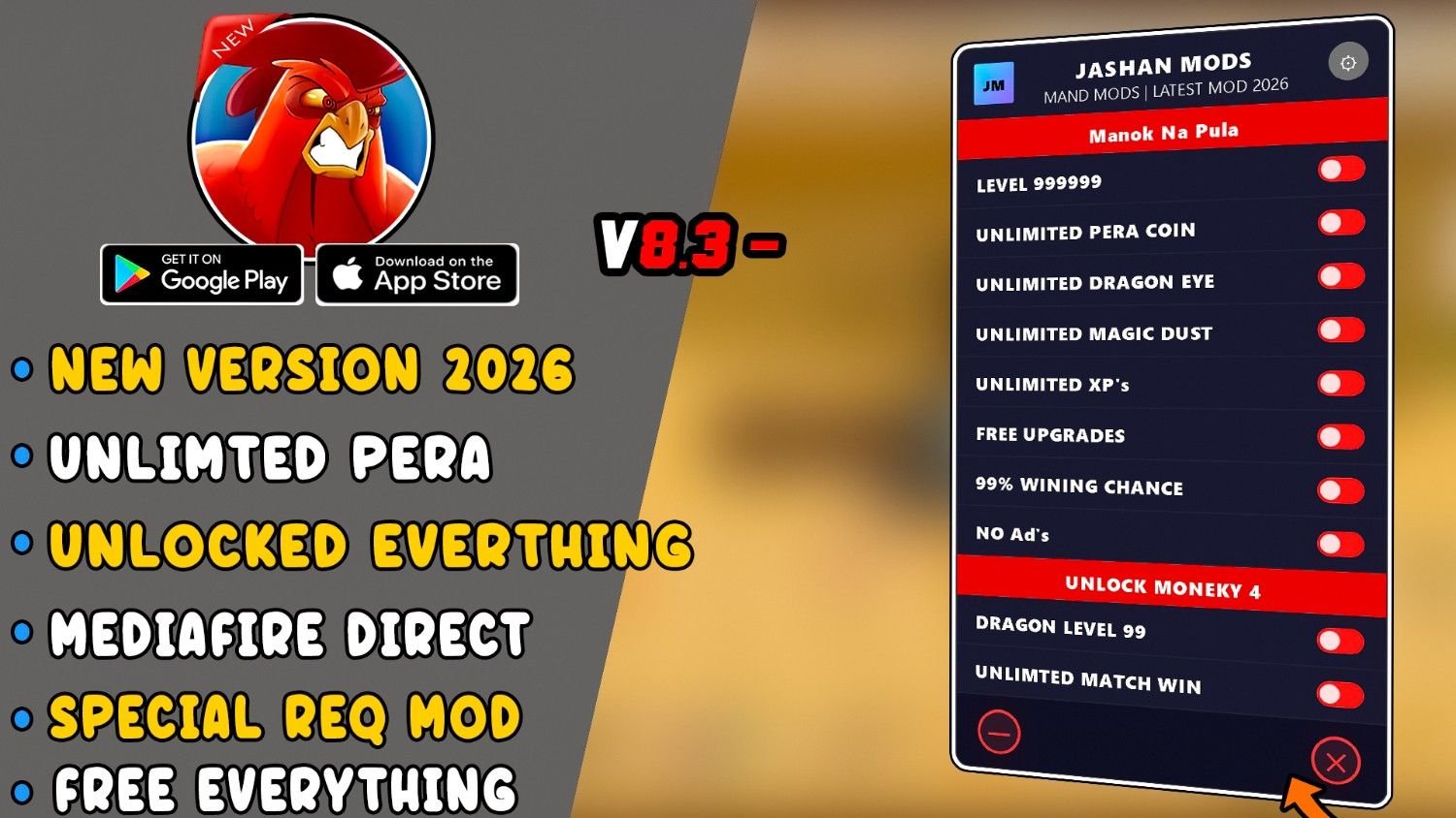 Manok Na Pula MOD MENU v8.3 Cover